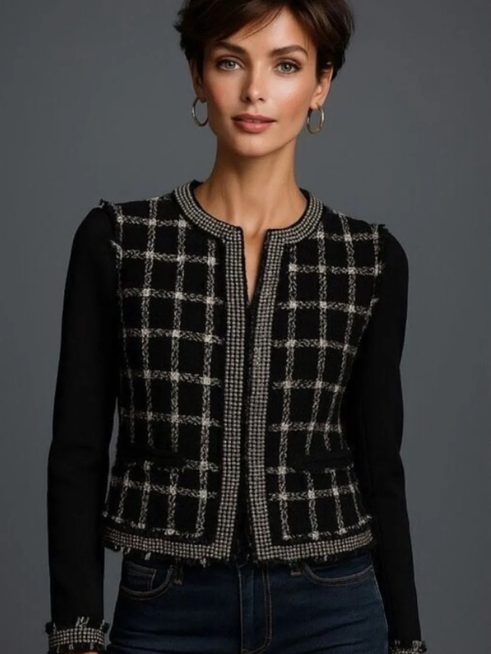 Tory Burch Marisol Jacket | Black Holiday Stitch